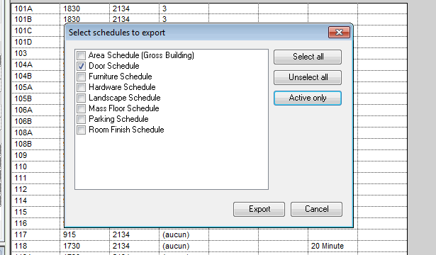 The dialog box for selecting
