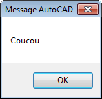 Message affiché dans AutoCAD