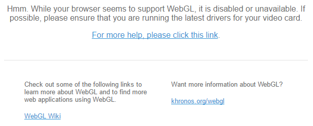 WebGL est désactivé
