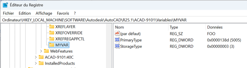 La clé de base de registre