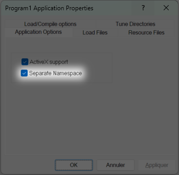 Enabling separate namespace