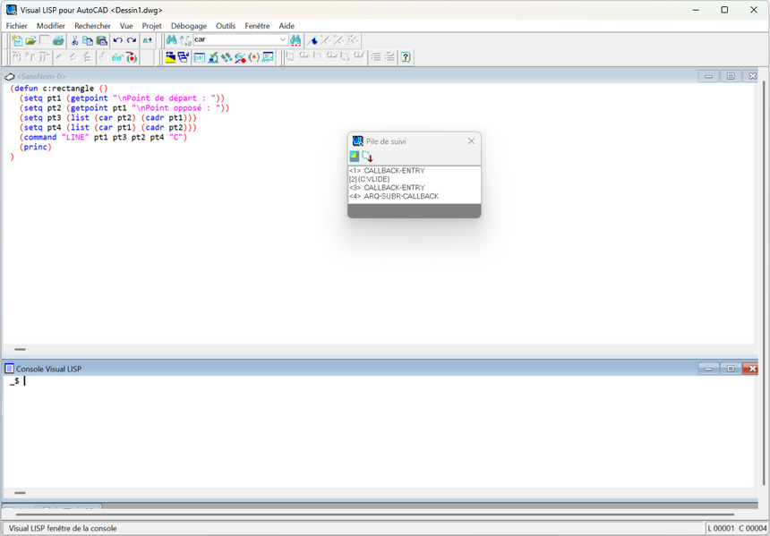 VLIDE, the traditional AutoLISP development environment