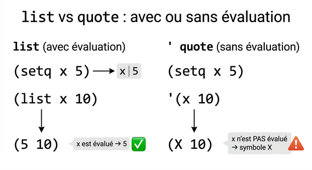 Difference between list and quote