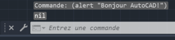 nil result in the command line after an alert