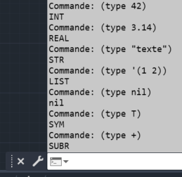 Calls to (type ...) in the command line