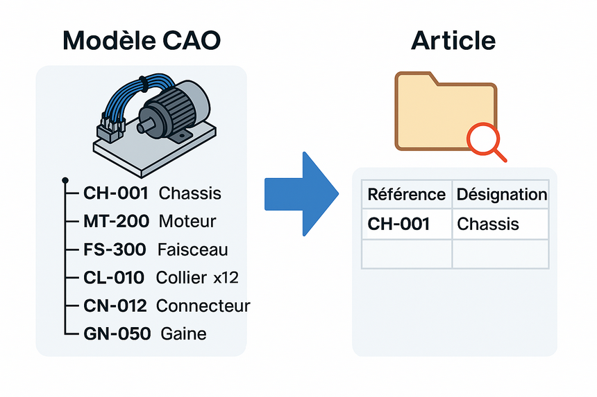 La structure de l'assemblage ne reflète pas toujours la forme définitive de la nomenclature
